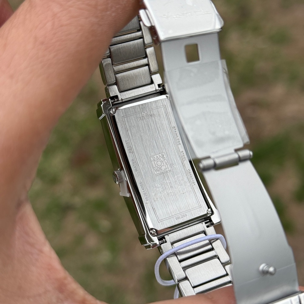 Bulova Frank Lloyd Silver Rectangular Bracelet Wa… - image 4